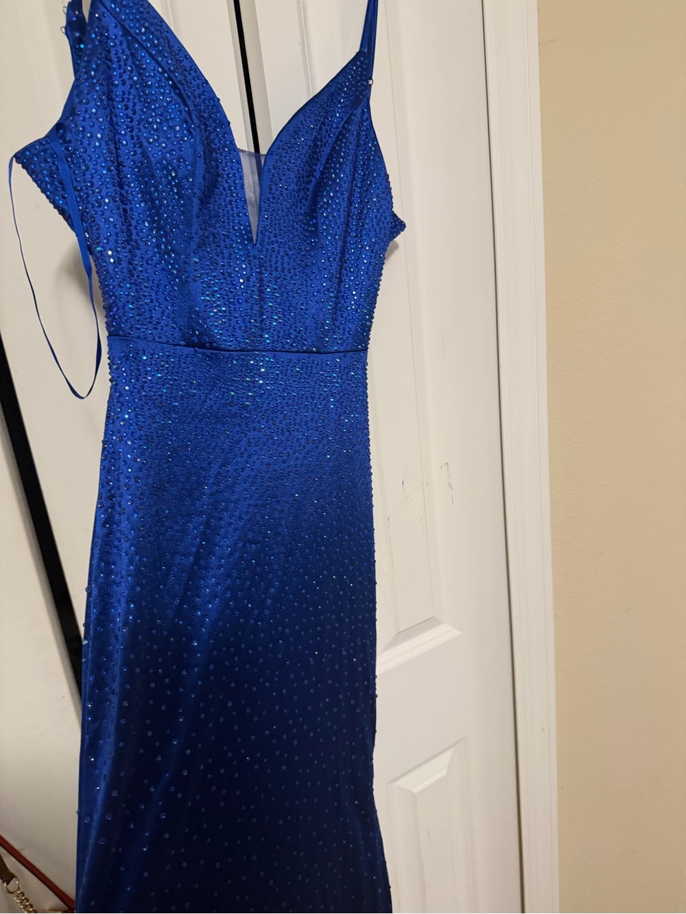 GBG Los Angeles Royal Blue Beaded Prom Dress